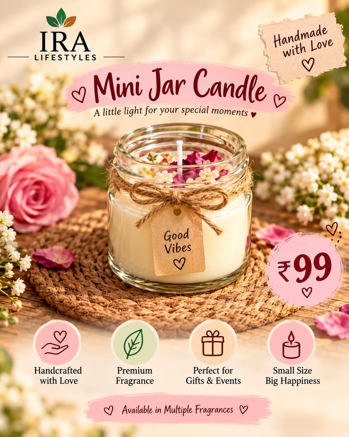 Personalised Glass Jar Candles with Custom Names & Colours | IraLifestyles