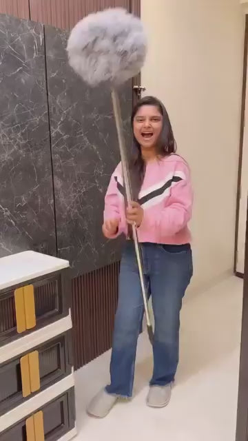 Microfiber Duster for Cleaning Telescopic Extension Long Pole Bendable Head, Scratch-Resistant Cover